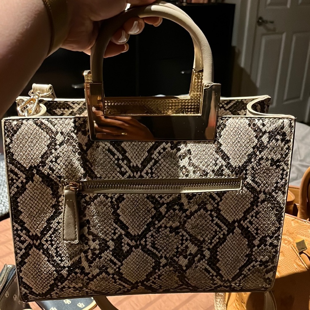 Snakeprint crossbody/satchel